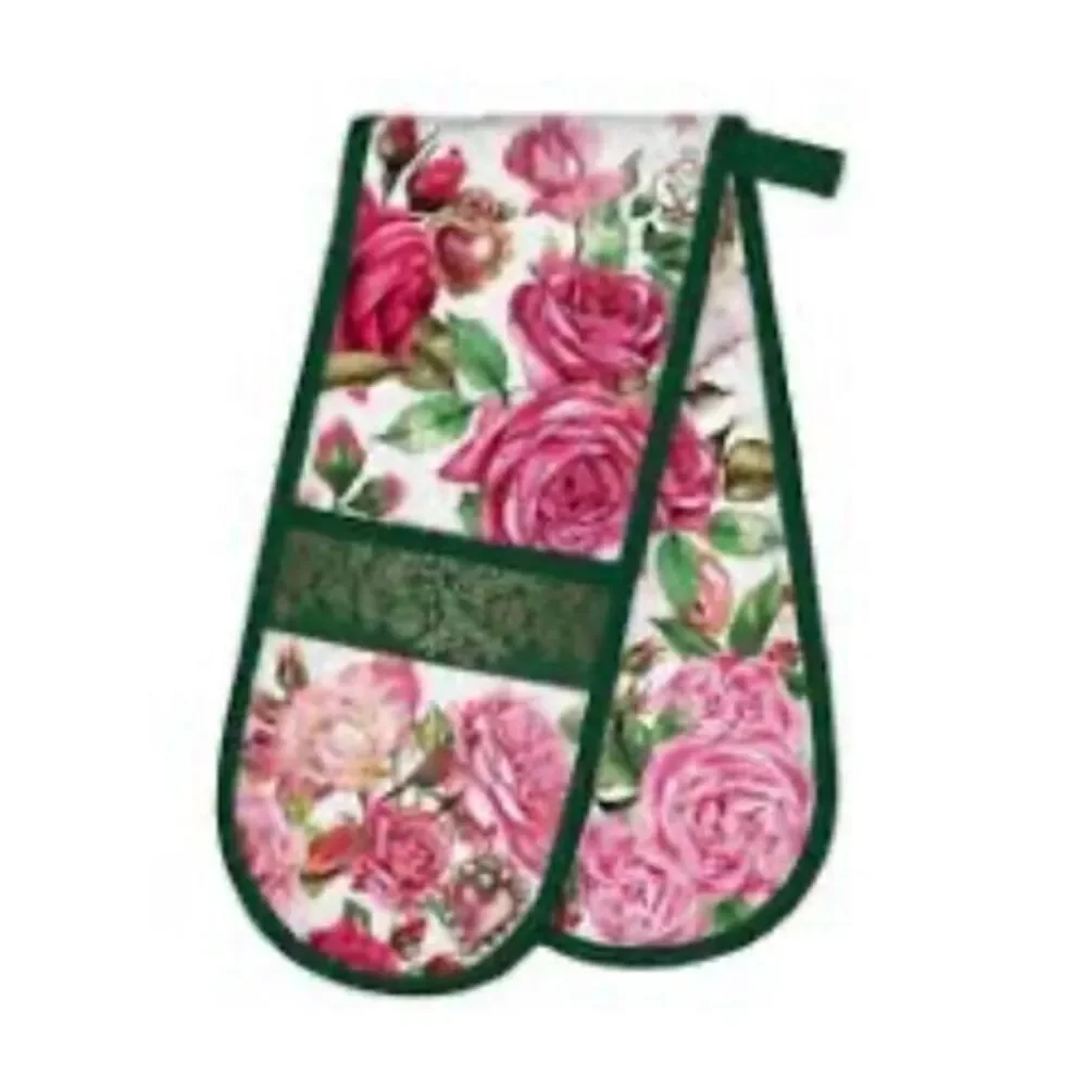 Michel Design Works Cotton Kitchen‎ Double Oven Glove Royal Rose Floral Mothers